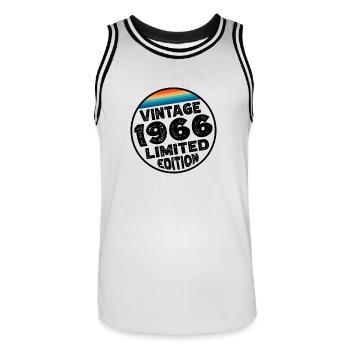 Limited Edition since 1966 Geburtstag Geschenk - Männer Basketball-Trikot - Weiß/Schwarz - Vorne - AI Model Male 185 dark (185cm)