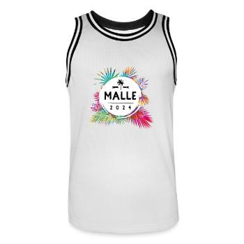 Malle 2024 Coloré - Maillot de basket Homme - blanc/noir - Devant - AI Model Male 185 dark (185cm)