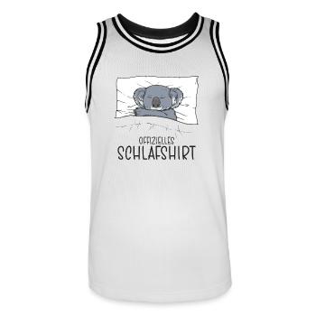 Offizielles Schlafshirt Koala, Schlafanzug Koala - Männer Basketball-Trikot - Weiß/Schwarz - Vorne - AI Model Male 185 dark (185cm)