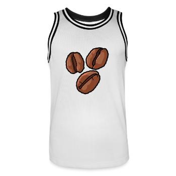 Coffee Coffee Cup Caffeine Coffee Bean Gift - Men's Basketball Jersey - white/black - Front - AI Model Male 185 dark (185cm)