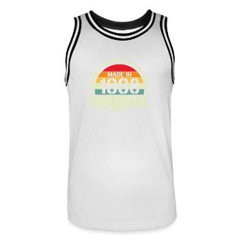 Legendary 56th Birthday - Vintage 1968 - Retro - Men's Basketball Jersey - white/black - Front - AI Model Male 185 dark (185cm)
