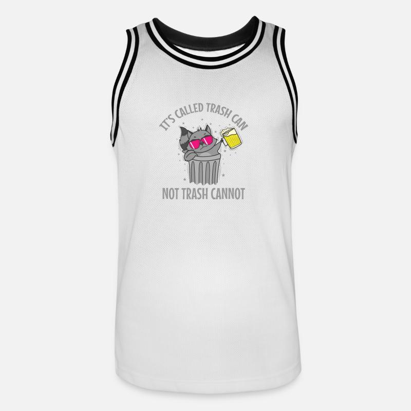 Si chiama Trash can not Trash cannot Waschbär - Maglia da basket per uomo - bianco/nero