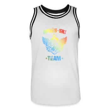 Après Ski Team Bunt - Men's Basketball Jersey - white/black - Front - AI Model Male 185 dark (185cm)