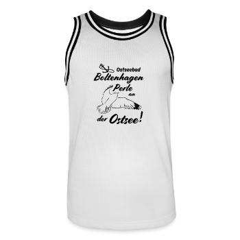 Boltenhagen Ostseebad und Perle an der Ostsee - Männer Basketball-Trikot - Weiß/Schwarz - Vorne - AI Model Male 185 dark (185cm)