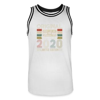 Legendary vintage 2020 - Men's Basketball Jersey - white/black - Front - AI Model Male 185 dark (185cm)