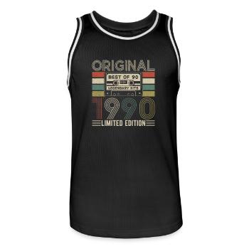 Légendes de 1990 - Maillot de basket Homme - noir/blanc - Devant - AI Model Male 185 dark (185cm)