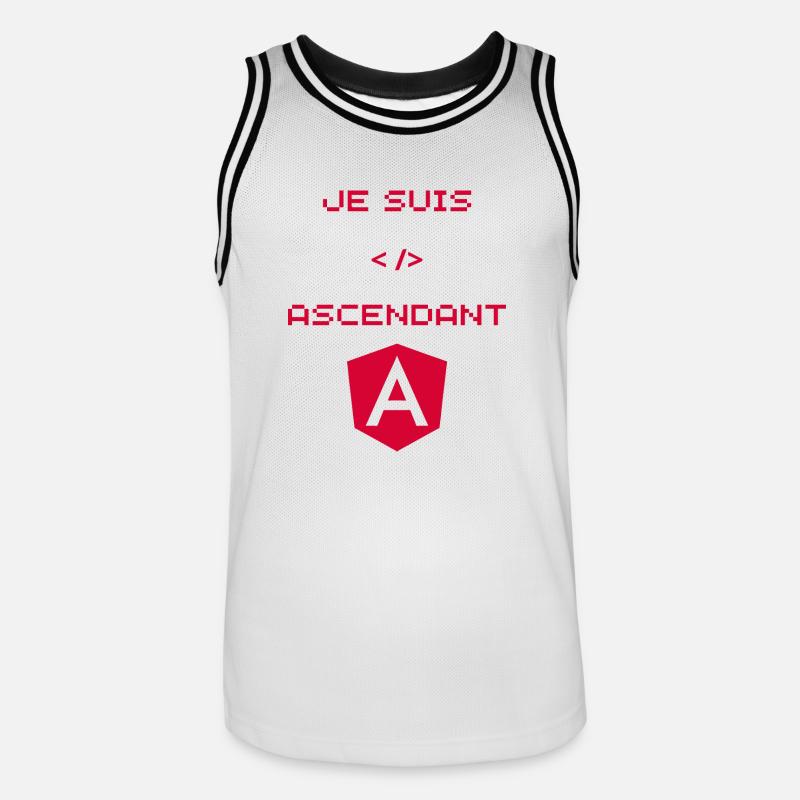 Angular Developer Gift - Men's Basketball Jersey - white/black