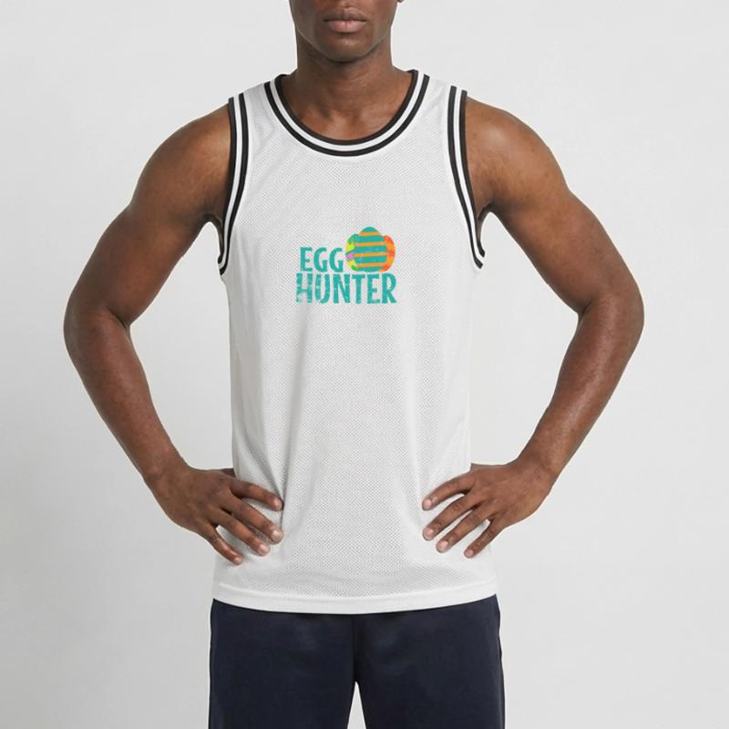 Egg Hunter Easter Colorful Easter Eggs Men's Basketball Jersey