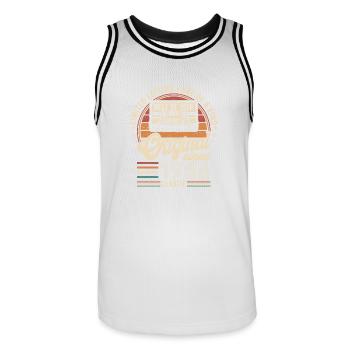 Anniversaire 49 Ans Original 1976 Cadeau Fête - Maillot de basket Homme - blanc/noir - Devant - AI Model Male 185 dark (185cm)