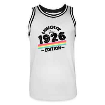 Unique depuis 1926 Edition Anniversaire Millésime 1926 - Maillot de basket Homme - blanc/noir - Devant - AI Model Male 185 dark (185cm)
