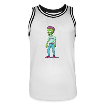 Juste un autre zombie de la mode - Maillot de basket Homme - blanc/noir - Devant - AI Model Male 185 dark (185cm)