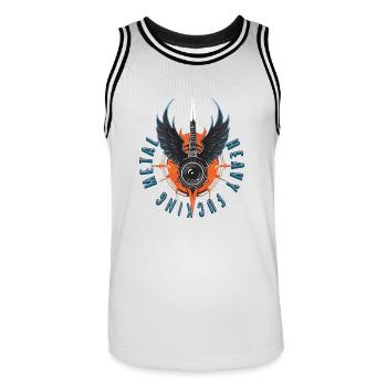 Heavy fucking metal wings - Männer Basketball-Trikot - Weiß/Schwarz - Vorne - AI Model Male 185 dark (185cm)