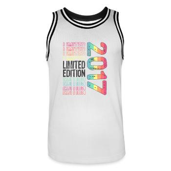 Edition limitée depuis 2017 Anniversaire Millésime 2017 - Maillot de basket Homme - blanc/noir - Devant - AI Model Male 185 dark (185cm)