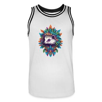 Pouvoir spirituel Animal blaireau Mandala - Maillot de basket Homme - blanc/noir - Devant - AI Model Male 185 dark (185cm)