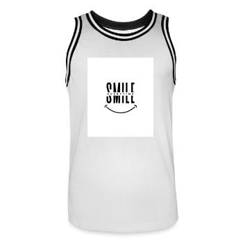 T-shirt sourire - Maillot de basket Homme - blanc/noir - Devant - AI Model Male 185 dark (185cm)