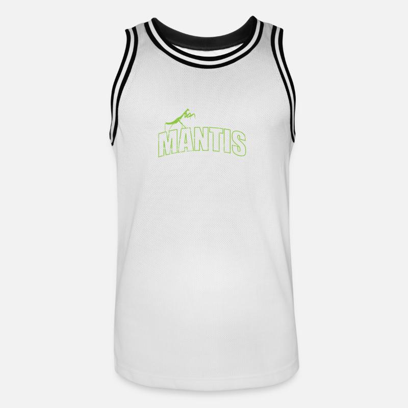 Mantis insect on the script - Men's Basketball Jersey - white/black