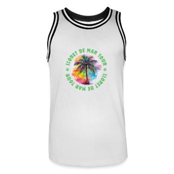 Lloret De Mar Tour Urlaub Plame Bunt - Männer Basketball-Trikot - Weiß/Schwarz - Vorne - AI Model Male 185 dark (185cm)