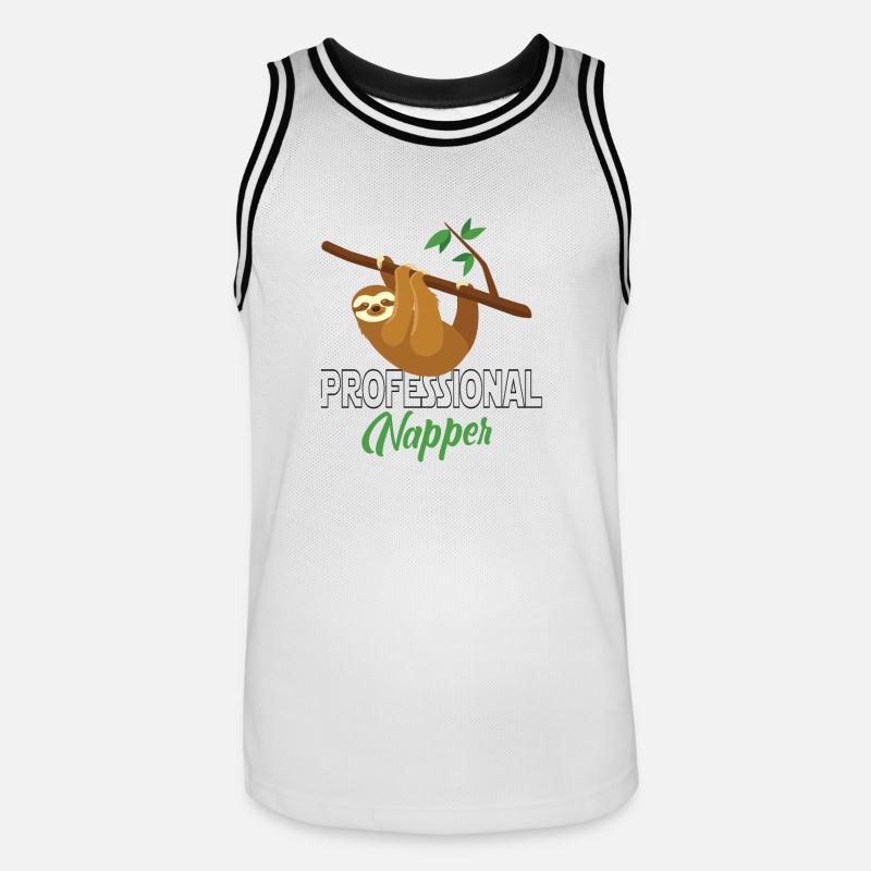Professinonal Napper, Sloth, Sloth, Sleeping, - Men's Basketball Jersey - white/black