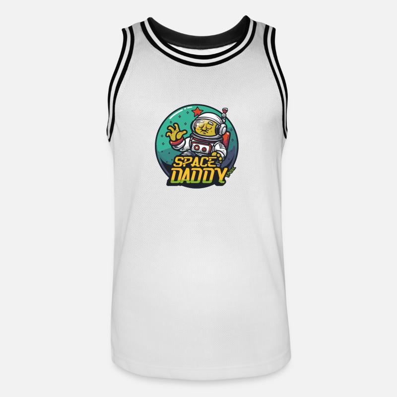 Space Daddy Sci-Fi Astronaut - Männer Basketball-Trikot - Weiß/Schwarz