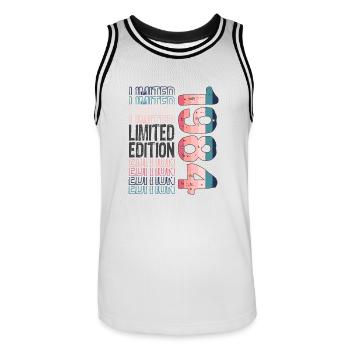 Edition limitée depuis 1984 Anniversaire Millésime 1984 - Maillot de basket Homme - blanc/noir - Devant - AI Model Male 185 dark (185cm)
