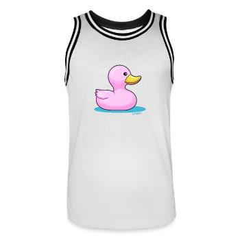 A Candy-Colored Bathtubs Rubber Duck - Men's Basketball Jersey - white/black - Front - AI Model Male 185 dark (185cm)