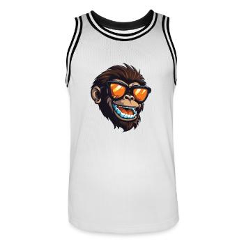Portrait de tête de rhinocéros cool - Maillot de basket Homme - blanc/noir - Devant - AI Model Male 185 dark (185cm)