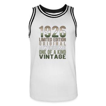 Edition limitée depuis 1926 Anniversaire Millésime 1926 - Maillot de basket Homme - blanc/noir - Devant - AI Model Male 185 dark (185cm)