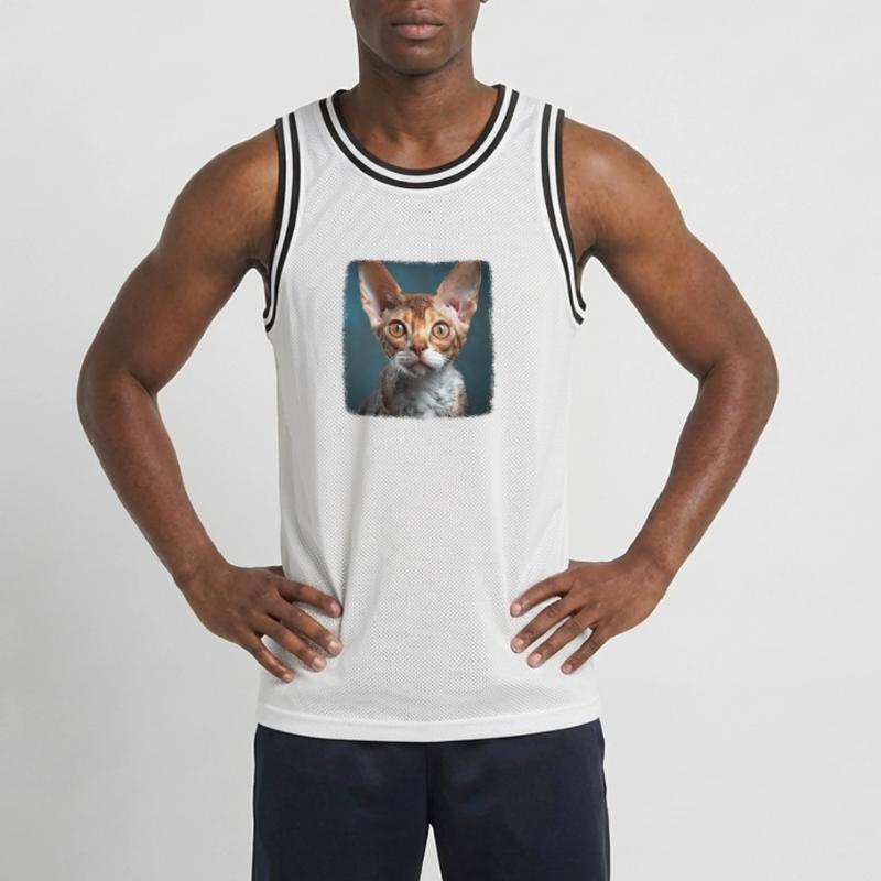 Devon Rex Kitten Devon Rex Cat Men's Basketball Jersey