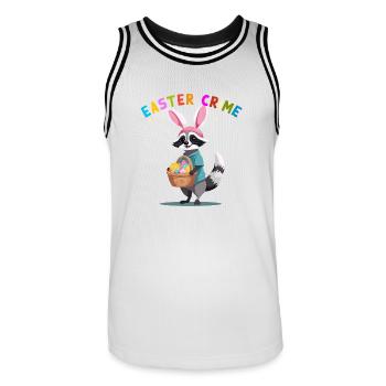 Funny Cute Raccoon Easter Eggs Design - Men's Basketball Jersey - white/black - Front - AI Model Male 185 dark (185cm)