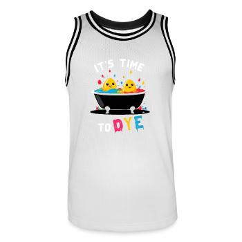 Funny Egg Dyeing Colors for Easter Artist - Men's Basketball Jersey - white/black - Front - AI Model Male 185 dark (185cm)
