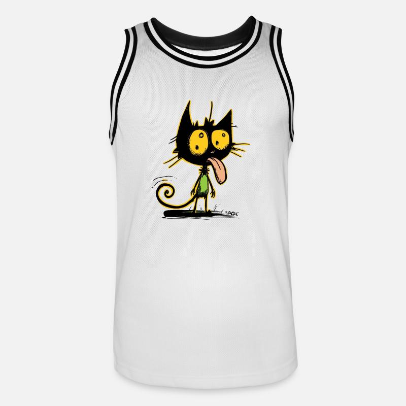 Die coolste freche beste Katze - Männer Basketball-Trikot - Weiß/Schwarz