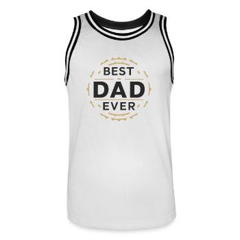 Bester Papa für immer zum Vatertag od. Geburtstag - Männer Basketball-Trikot - Weiß/Schwarz - Vorne - AI Model Male 185 dark (185cm)