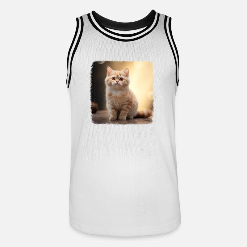 Chaton Munchkin Chat Munchkin - Maillot de basket Homme - blanc/noir