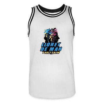 Lloret De Mar Party Crew Holiday Saying - Maillot de basket Homme - blanc/noir - Devant - AI Model Male 185 dark (185cm)