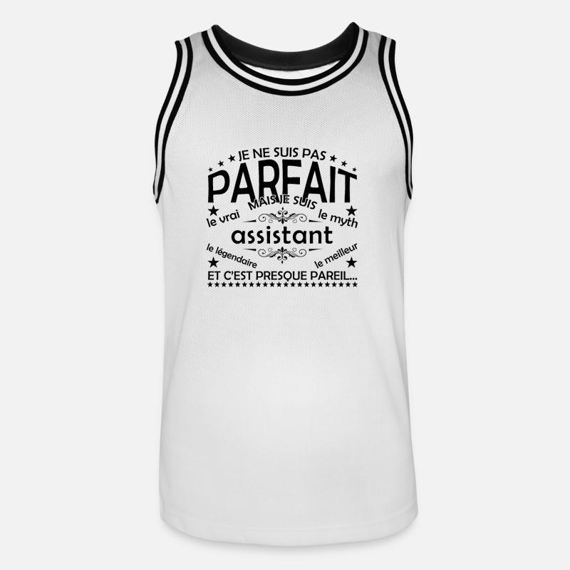 Geschenke-Assistent Assistent Der echte Assistent - Männer Basketball-Trikot - Weiß/Schwarz