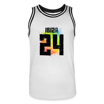 Maillot Ibiza 24 2024 - Maillot de basket Homme - blanc/noir - Devant - AI Model Male 185 dark (185cm)