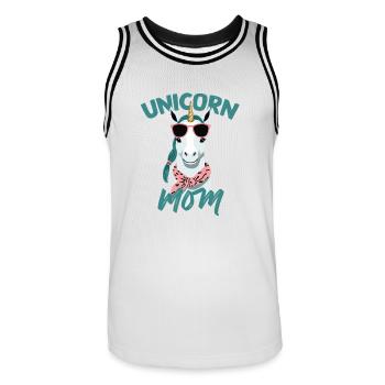 Licorne Maman Drôle Fête Des Mères Femme Élégante - Maillot de basket Homme - blanc/noir - Devant - AI Model Male 185 dark (185cm)