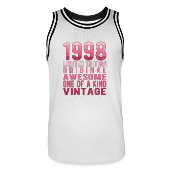 Edition limitée depuis 1998 Anniversaire Millésime 1998 - Maillot de basket Homme - blanc/noir - Devant - AI Model Male 185 dark (185cm)