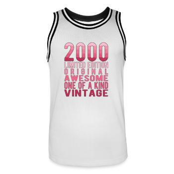 Edition limitée depuis 2000 Anniversaire Millésime 2000 - Maillot de basket Homme - blanc/noir - Devant - AI Model Male 185 dark (185cm)
