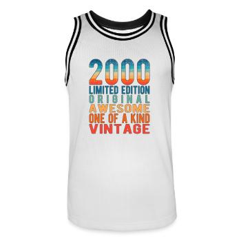Edition limitée depuis 2000 Anniversaire Millésime 2000 - Maillot de basket Homme - blanc/noir - Devant - AI Model Male 185 dark (185cm)
