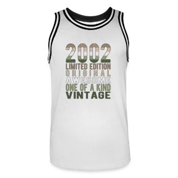 Edition limitée depuis 2002 Anniversaire Millésime 2002 - Maillot de basket Homme - blanc/noir - Devant - AI Model Male 185 dark (185cm)