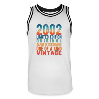 Edition limitée depuis 2002 Anniversaire Millésime 2002 - Maillot de basket Homme - blanc/noir - Devant - AI Model Male 185 dark (185cm)