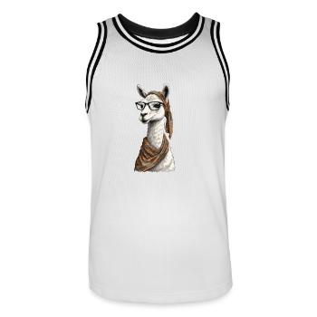 Lama Liebende Mama Lustiges Alpaca Design - Männer Basketball-Trikot - Weiß/Schwarz - Vorne - AI Model Male 185 dark (185cm)
