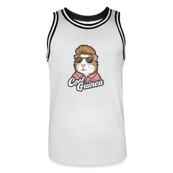 Coole Meerschweinchen mit Herz-Sonnenbrille - Männer Basketball-Trikot - Weiß/Schwarz - Vorne - AI Model Male 185 dark (185cm)
