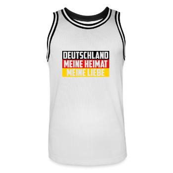 Deutschland meine Heimat meine Liebe - Männer Basketball-Trikot - Weiß/Schwarz - Vorne - AI Model Male 185 dark (185cm)