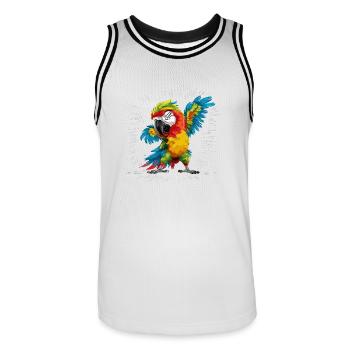 Ara Papagei für einen Vogelliebhaber - Männer Basketball-Trikot - Weiß/Schwarz - Vorne - AI Model Male 185 dark (185cm)