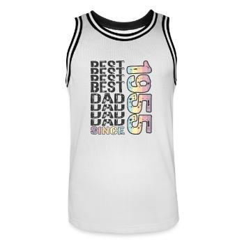 Meilleur papa du monde depuis 1955 Fête des pères - Maillot de basket Homme - blanc/noir - Devant - AI Model Male 185 dark (185cm)