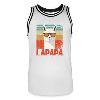 Lapapa Lustiger Lama Vater Perfekter Style - Männer Basketball-Trikot - Weiß/Schwarz - Vorne - AI Model Male 185 dark (185cm)