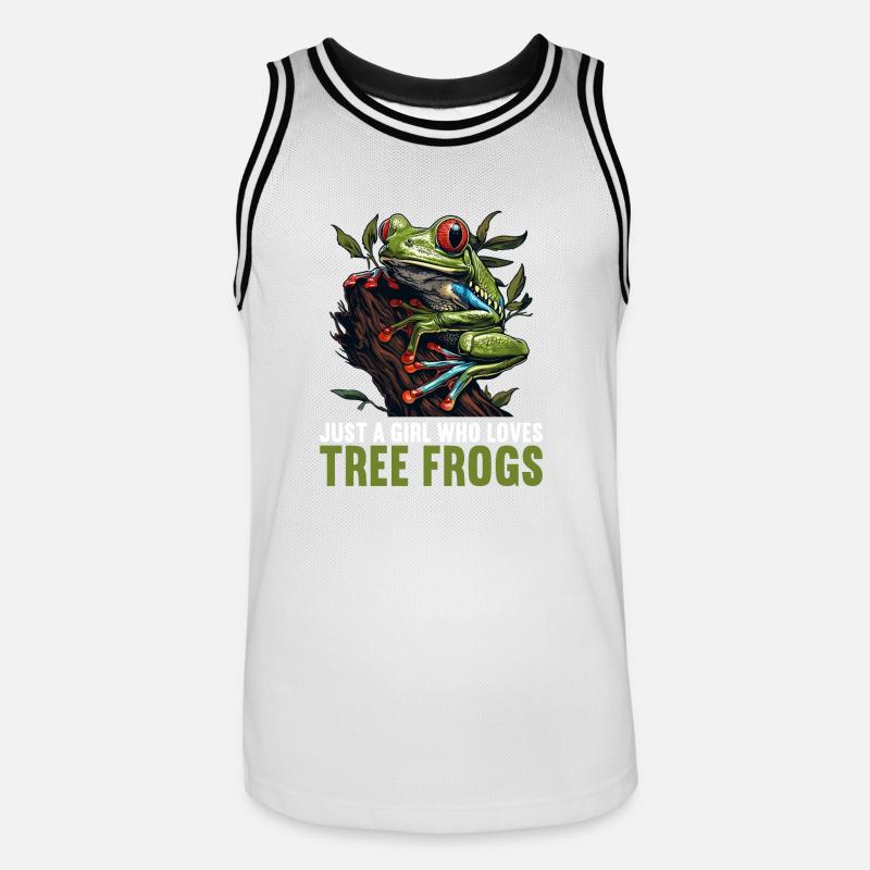 Tree Frog Baumfrösche Baumfrosch - Männer Basketball-Trikot - Weiß/Schwarz