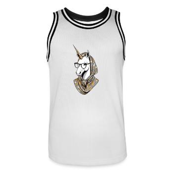 Licorne Maman Drôle Maman Fête des Mères Licornes - Maillot de basket Homme - blanc/noir - Devant - AI Model Male 185 dark (185cm)